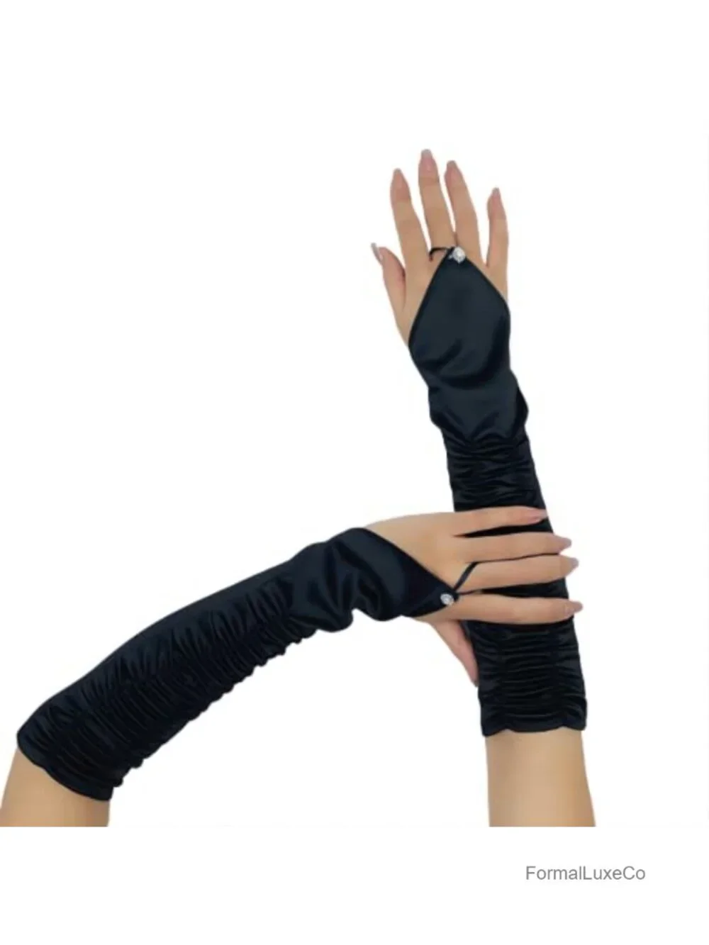 Women Satin Fingerless Gloves Elbow Length Bridal Party Opera Accessories